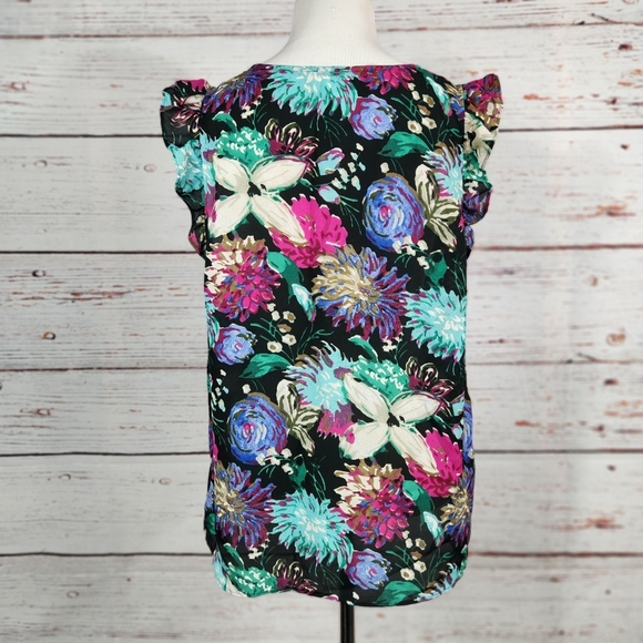 J CREW Floral Ruffle Sleeve Top (16) - Picture 2 of 7